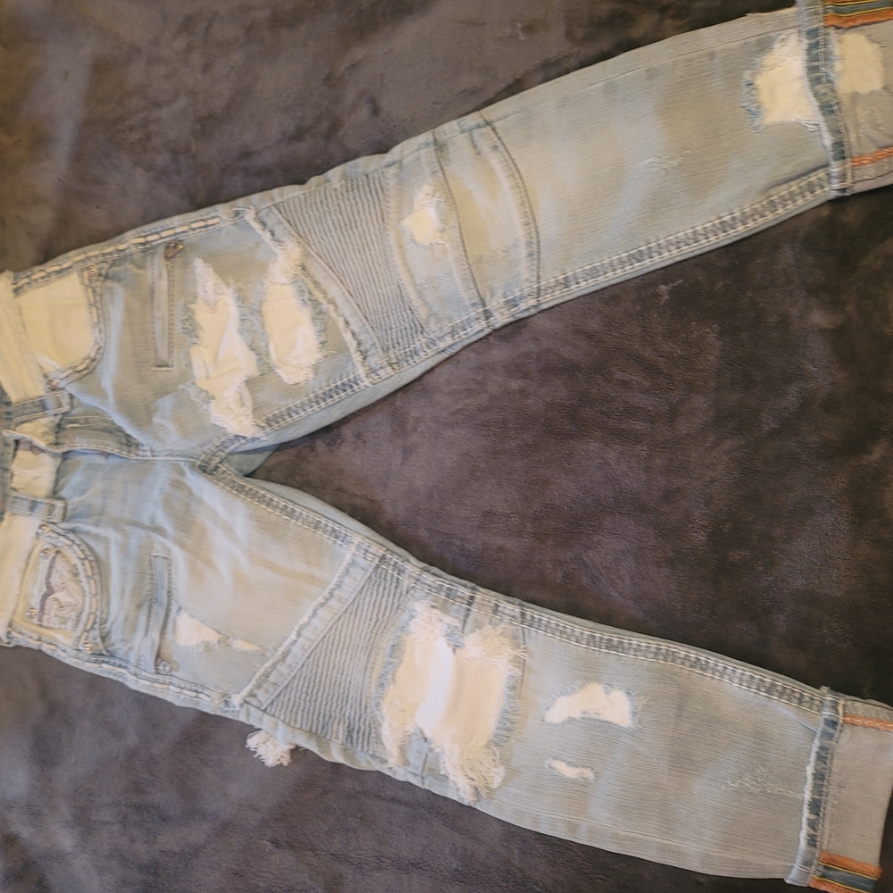 Rock Revival Boyfriend Jeans Light Blue Distressed